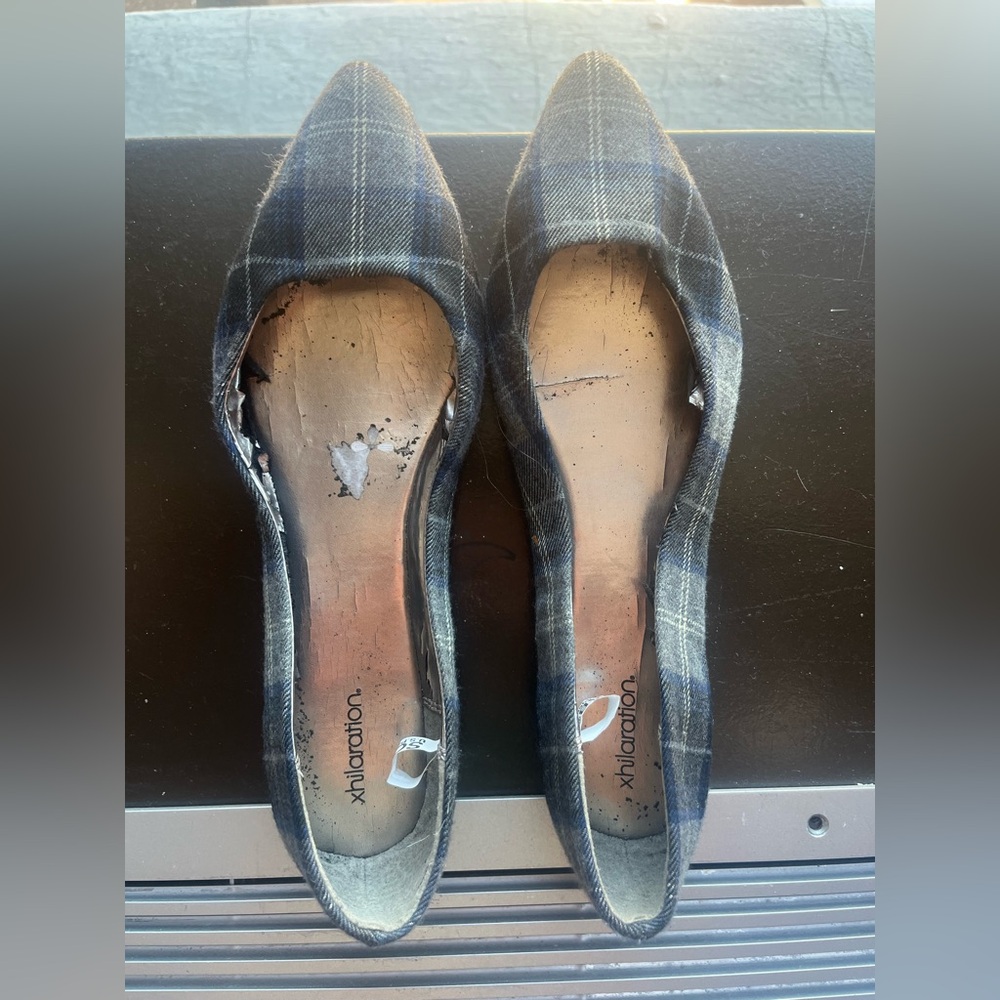 plaid ballet flats